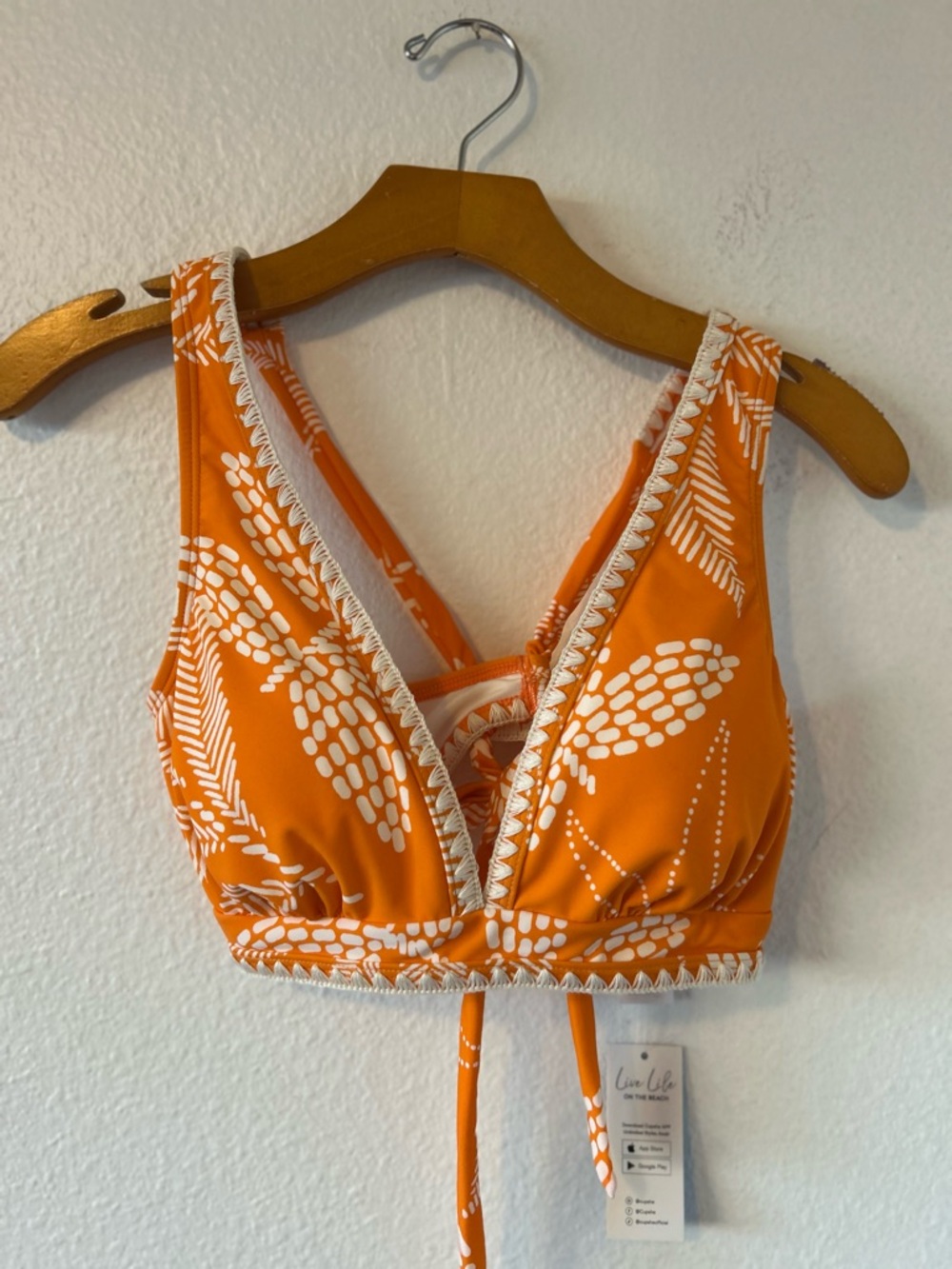 CUPSHE Women's Orange Printed High-Waist Bikini Set Size L - Picture 9 of 10